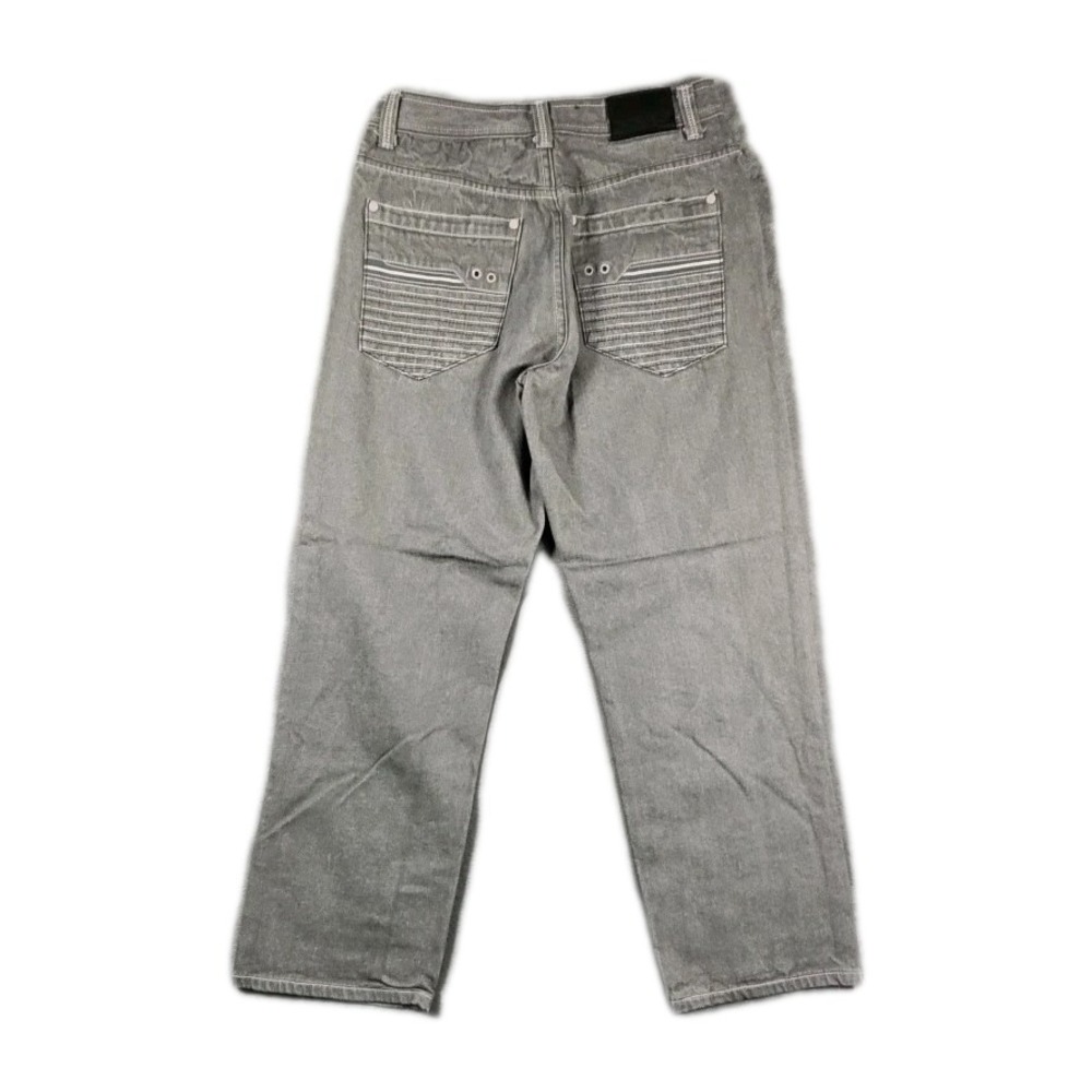 Vintage JINZU‎ JZ Jeans Mens 34 Grey Relaxed Straight 100% Cotton